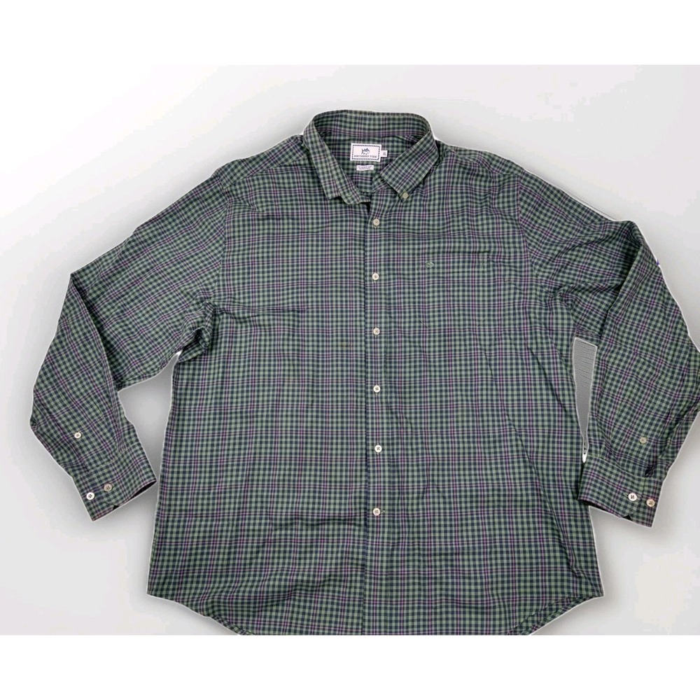 Southern‎ Tide Classic Fit Mens XL Green Blue Pink Plaid Button Down Shirt